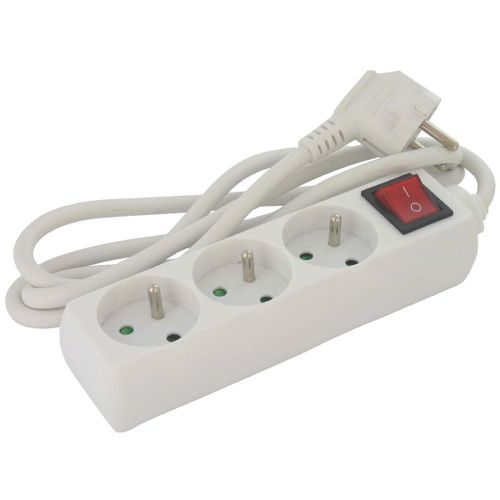 Bloc multiprise standard 3G 1,5 mm² Dhome - Avec interrupteur - 3 x 2P+T