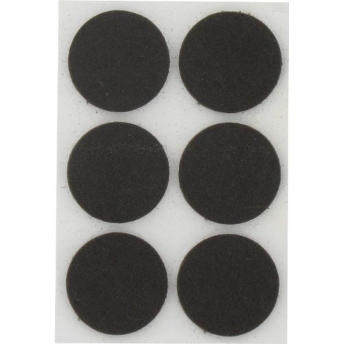 Patin feutre marron adhésif PVM - Diamètre 28 mm - Vendu par 6