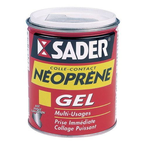 Colle néoprène contact gel Sader - Boîte métal avec spatule 750 ml