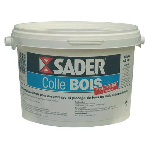 Colle à bois Sader - Prise rapide 5 minutes - Seau 2,5 kg