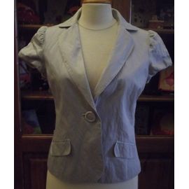Veste Courte H&m Gris Clair T.38 Manches Courtes