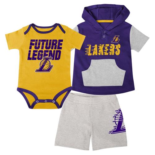 Ensemble Short Et T-Shirt Creeper Bank Shot Des Lakers De Los Angeles - Nourrisson