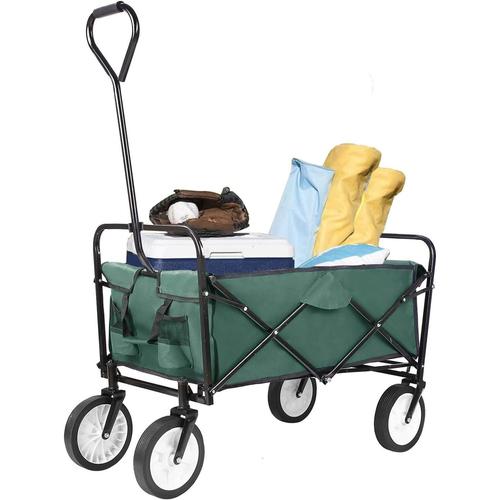 Chariot de Jardin Pliable, de transport, d'épicerie Charge Maximum 80 Kg, vert