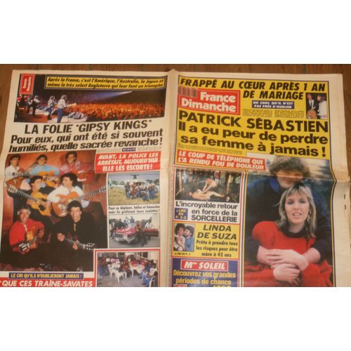Fd Michael Caine 2p/ Bernard Blier 1p/ Patrick Sebastien Couv + 1p/ Linda De Suza 1p/ La Sorcellerie 2p/ Sheila 1/2p/ Barbara Stanwyck 1p/ Carole Varenne Speakerine 1p/ Gipsy Kings Dos De Couv + 1/2p/ Article Photo Sacha Distel,  2265