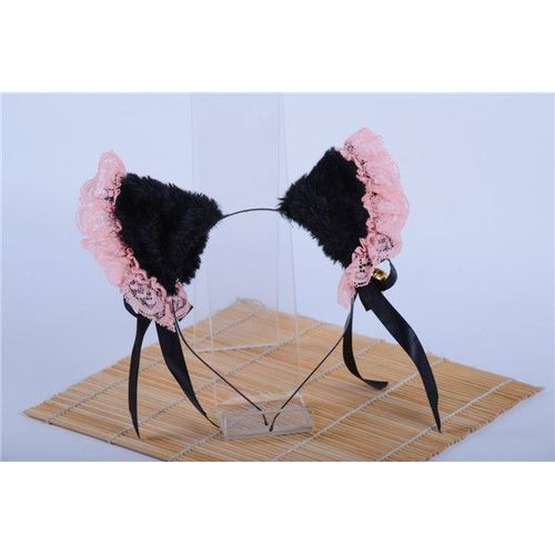 Serre Tête Pince Barrette Oreille Dentelle Chat Renard Animaux Clochettes Noeuds De Cosplay Neko Gothique Lolita Kawaii Manga Anime Black Sugar Mode Déguisement Chat Animaux Nekomimi Costume Paris