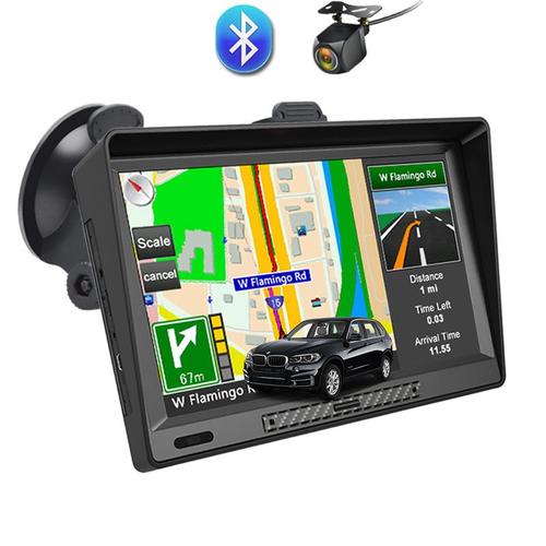 Junsun 9 pouces GPS Navigation Device Car Navigation Bluetooth Rear View Camera Sunshield Car Navi Truck