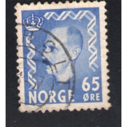 Norvège 1956 Oblitéré Rond Used Stamp King Roi Haakon Vii Bleu