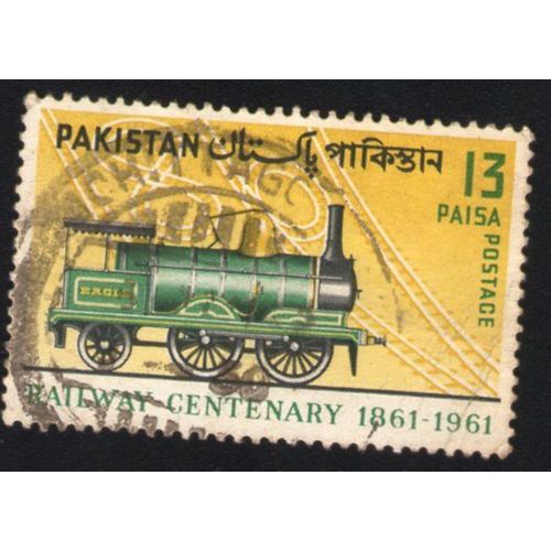 Pakistan 1961 Oblitéré Rond Used Stamp Train Locomotive Railway Centenary
