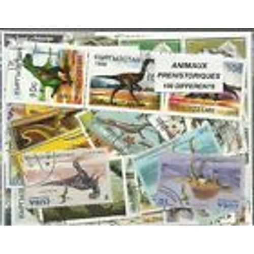 Animaux Préhistoriques 100 Timbres Differents