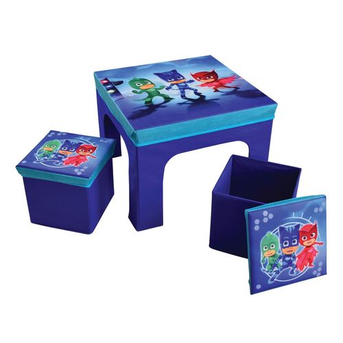 Pyjamasques Ensemble Table + 2 Tabourets De Rangement