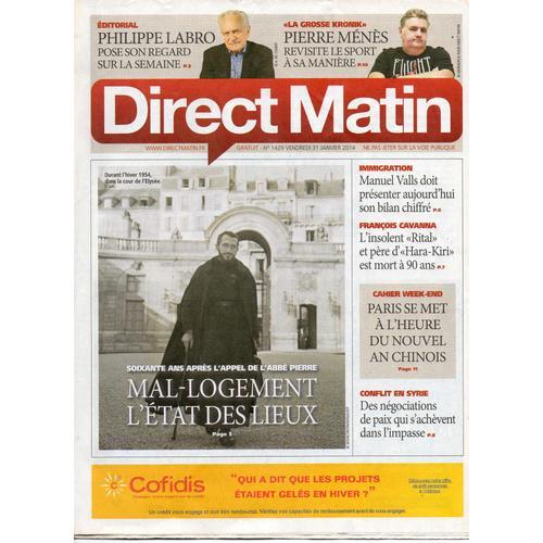 Direct Matin 1428 30 Janvier 2014