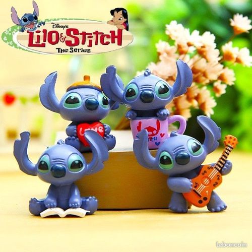 Disney Stitch Lot De 4 Mini Figurines À Collectionner
