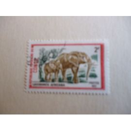 Timbre "Congo :Éléphants Africains."