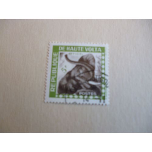 Timbre "Haute Volta 5 F :Éléphant".