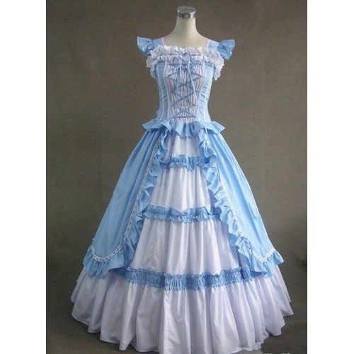 Robe Plissée Laçage Epoque Gothique Victorienne Costume Théâtre Soirée Convention Style Vintage Lolita Classique Gothique Sweet Romantique Jupon Cerceau Black Sugar Mode Déguisements Cosplay Paris