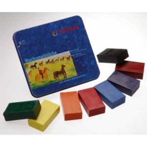Stockmar Beeswax Block Crayons - 8 Standard Colours In A Tin (Japan Import)