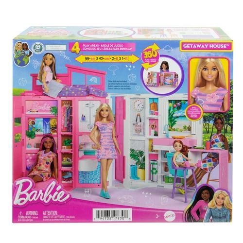 Barbie - Coffret Maison De Vacances Avec Poupée - Maison De Poupée Mannequin - 3 Ans Et +