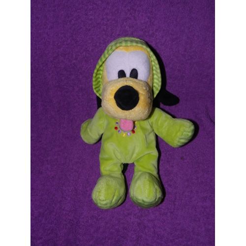 Doudou Pluto Le Chien En Pyjama Vert Disney Nicotoy 29 Cm
