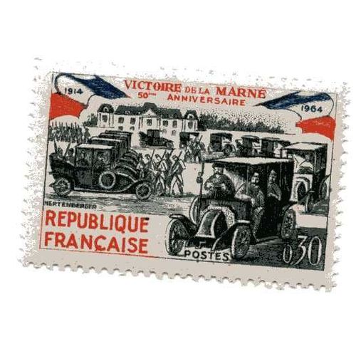 Timbre Du Cinquantenaire De La Victoire De La Marne ( Le Rassemblement Des "Taxis De La Marne") N° 1429 Neuf ++