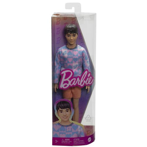 Barbie - Ken Fashionistas Avec T-Shirt Imprimé Coeurs - Poupée Mannequin - 3 Ans Et +