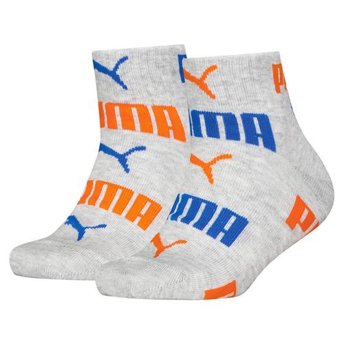 Chaussettes Puma Puma Kids Logo Aop Quarter 2p Gris Clair