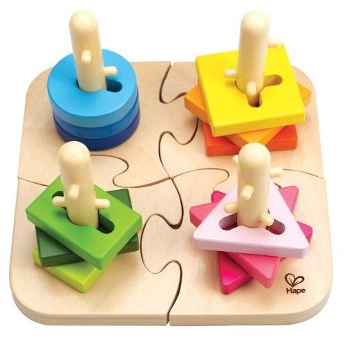 Hape - E0411 - Puzzle En Bois - Boutons Créatif