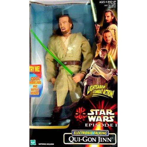 Star Wars Episode 1 Electronic Talking Qui-Gon Jinn Figure (Japan Import)