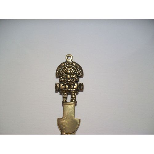Coupe Papier Arme En Bronze Doré Inti Ouvre Lettres Décoration