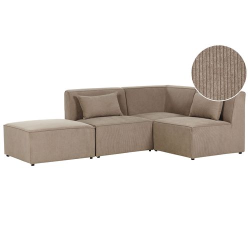 Canapé Avec Pouf Lemvig Taupe Côté Gauche