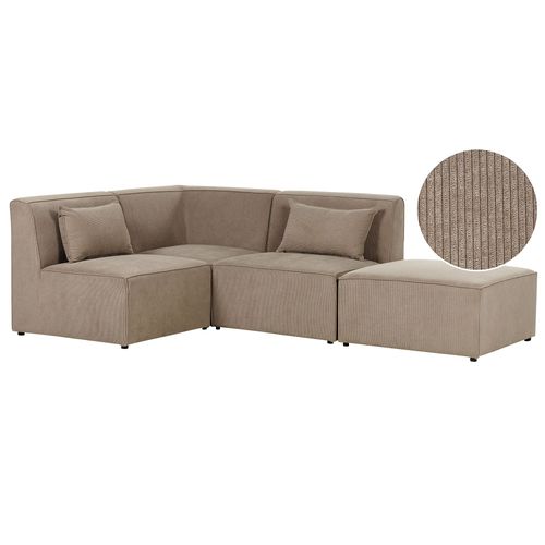 Canapé Avec Pouf Lemvig Taupe Côté Droit