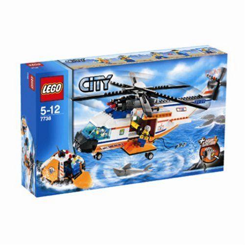 Lego - 7738 - Jeu De Construction - Lego City - L'hélicoptère Et Le Canot De Sauvetage Des Garde-Côtes