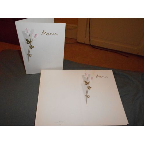 Menu De Mariage Fleurs Rosées