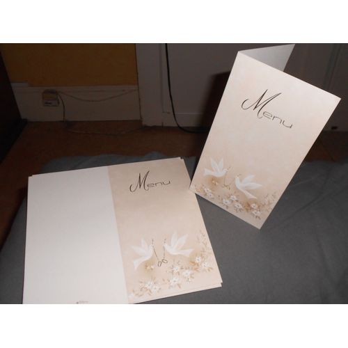 Menu De Mariage Marron Avec Colombes