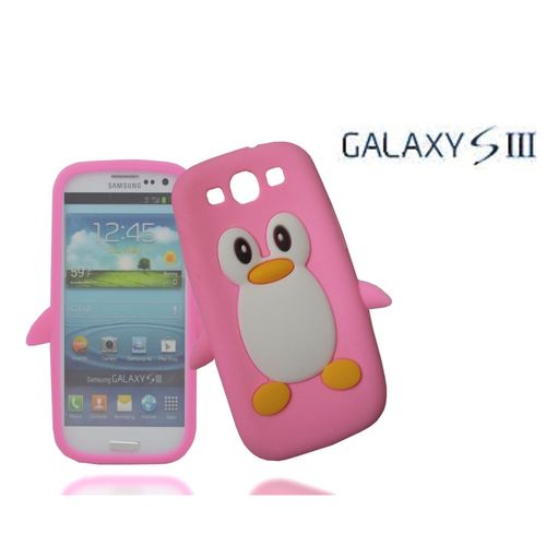 Coque Pingouin Rose Clair Pour Samsung  Galaxy S3 I9300
