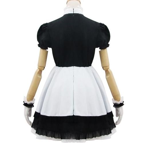 Robe Maid Japonaise Blanc Noir Dentelle Serre t te Gants Maid