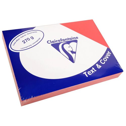 Clairefontaine Pqt De 100 Couvertures Reliure Text&cover Toilé 270g A4 210x297 Mm Rouge Turc