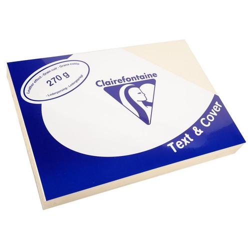 Clairefontaine Lot De 5 Pqts De 100 Couvertures Reliure Text&cover 270g A4 210x297 Mm Blanc Ivoire