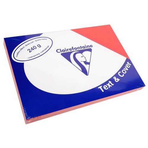 Clairefontaine Lot De 10 Pqts De 100 Couvertures Reliure Text&cover Cuir 240g A4 210x297 Mm Rouge Turc