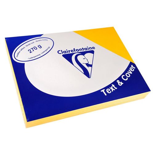 Clairefontaine Lot De 5 Pqts De 100 Couvertures Reliure Text&cover 270g A4 210x297 Mm Jaune Tournesol