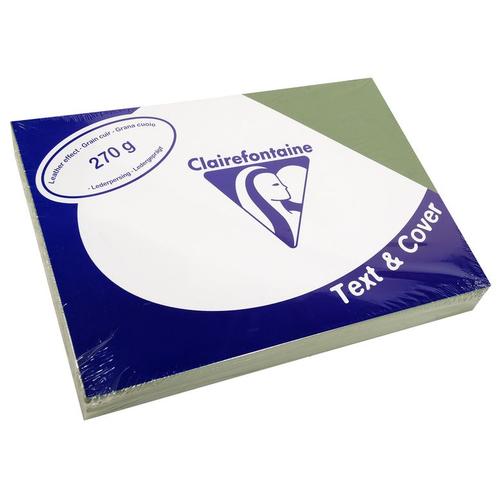 Clairefontaine Lot De 5 Pqts De 100 Couvertures Reliure Text&cover 270g A4 210x297 Mm Vert Empire