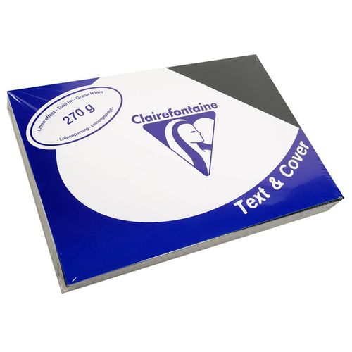 Clairefontaine Lot De 5 Pqts De 100 Couvertures Reliure Text&cover Toilé 270g A4 210x297 Mm Noir