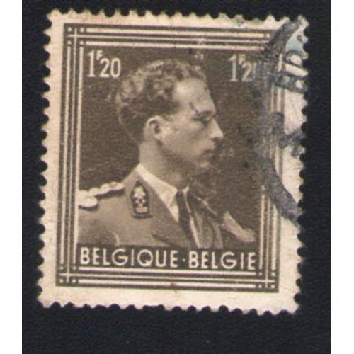 Belgique 1951 Oblitéré Rond Used Stamp King Roi Leopold Iii Brun Noir