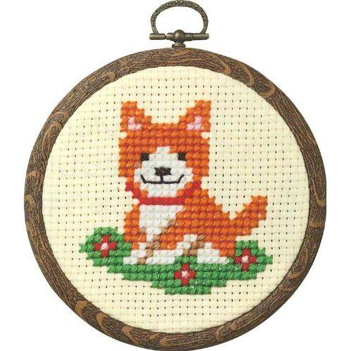 Flower No.7346 And Orimupasu Made Embroidery Kit / Dog (Japan Import)