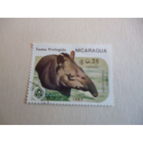 Timbre "Nicaragua :Faune Protégée : Tapir.
