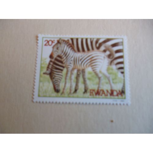 Timbre "Rwanda :Zèbres."