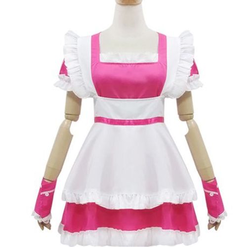 Robe Maid Simple Noir Rose Tablier Blanc Bracelets Serre-Tête Tissu Noeuds Papillon Servante Sweet Lolita Kawaï Mignon Mode Japonaise Fashion Convention Anime Manga Soirée Cosplay Black Sugar Paris