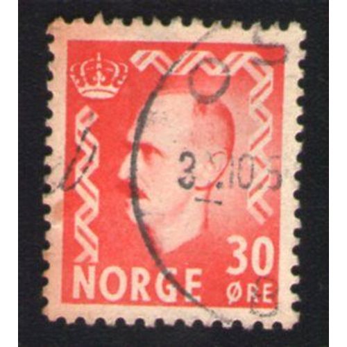 Norvège 1951 Oblitéré Rond Used Stamp King Roi Haakon Vii 30 Ore Rouge