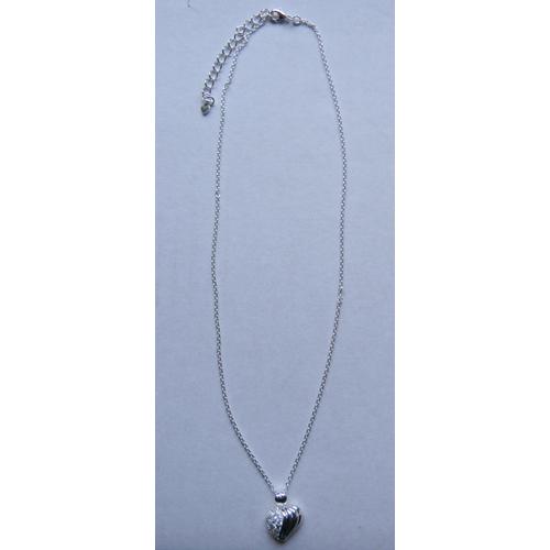 Collier Metal Coeur - L. 42 À 47 Cm