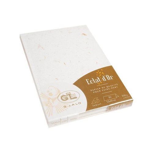 G.LALO Eclat d'or - Cartes papier demi-pli - blanc - 35 x 100 mm - 250 g/m² - 20 feuille(s)