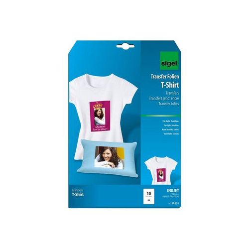 Sigel Creative Photo Fun IP651 - Papier transferts sur T-shirt - 197 microns blanc - A4 (210 x 297 mm) 10 unités